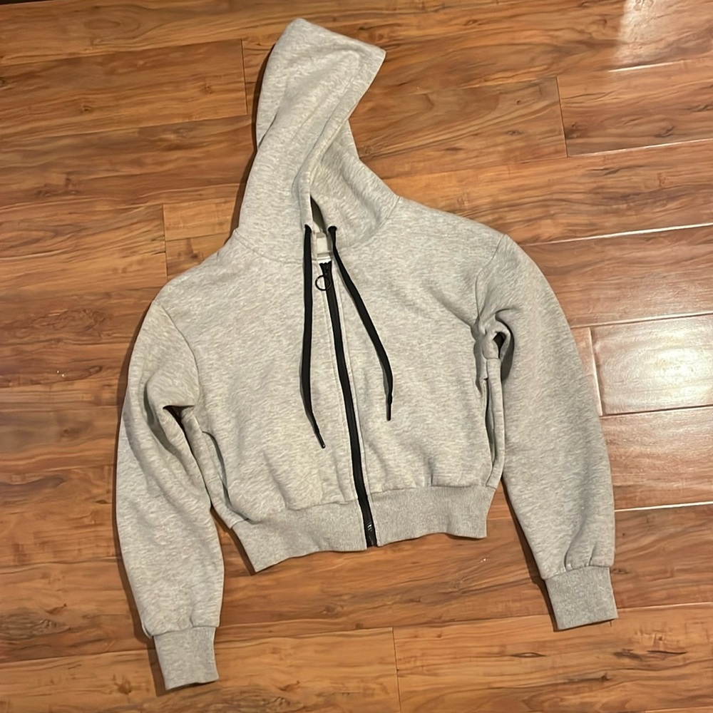 Zip Front Cropped Hoodie
